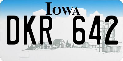 IA license plate DKR642