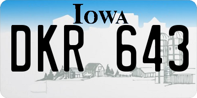 IA license plate DKR643