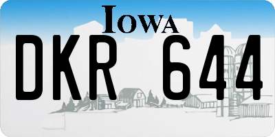 IA license plate DKR644