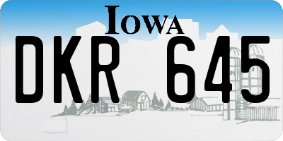 IA license plate DKR645