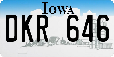 IA license plate DKR646