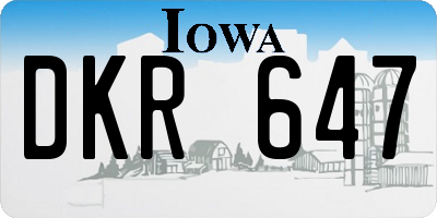 IA license plate DKR647
