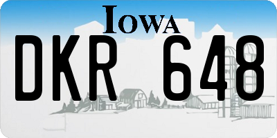 IA license plate DKR648