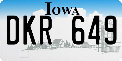 IA license plate DKR649
