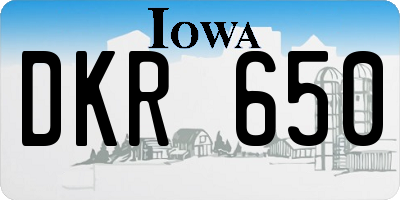 IA license plate DKR650