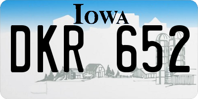 IA license plate DKR652