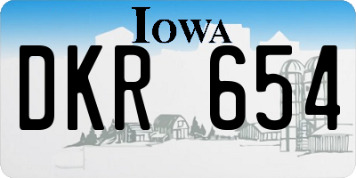 IA license plate DKR654