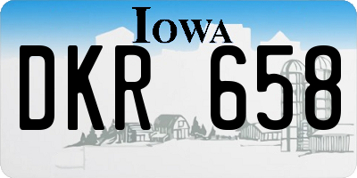 IA license plate DKR658
