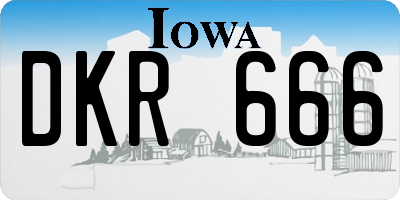 IA license plate DKR666
