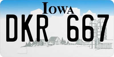 IA license plate DKR667