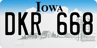 IA license plate DKR668