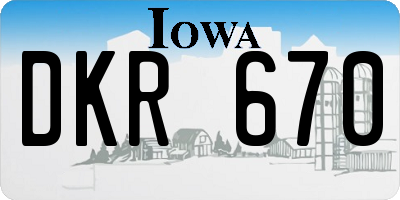 IA license plate DKR670