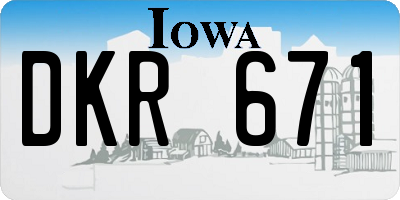 IA license plate DKR671