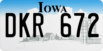IA license plate DKR672