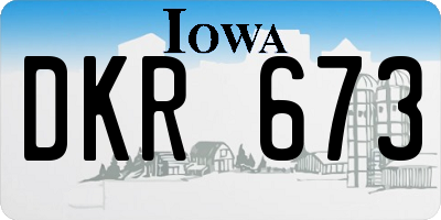 IA license plate DKR673