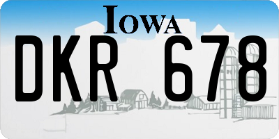 IA license plate DKR678