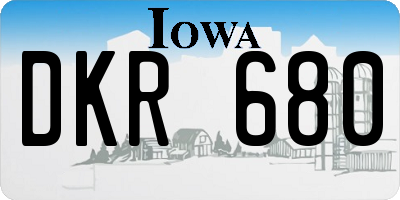IA license plate DKR680