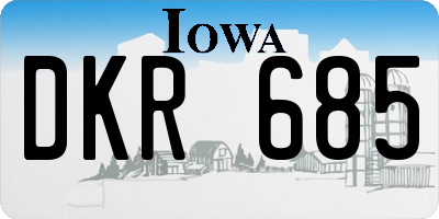 IA license plate DKR685