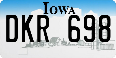 IA license plate DKR698