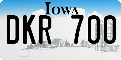 IA license plate DKR700
