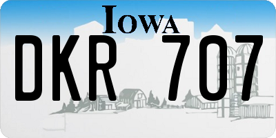IA license plate DKR707