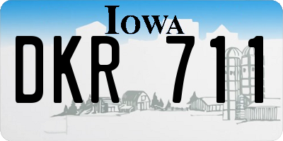 IA license plate DKR711