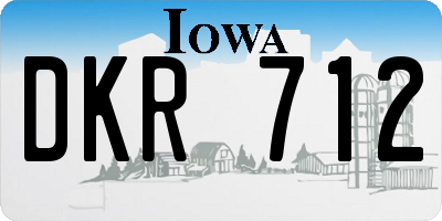 IA license plate DKR712
