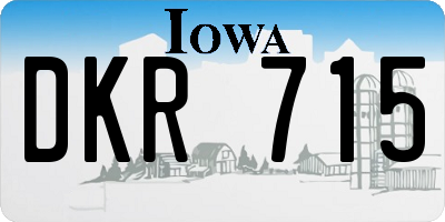 IA license plate DKR715