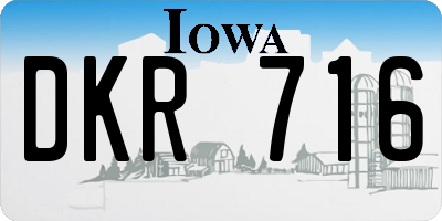 IA license plate DKR716
