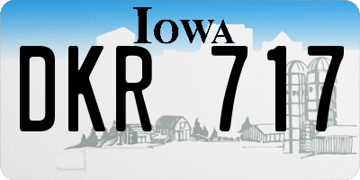 IA license plate DKR717