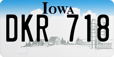 IA license plate DKR718