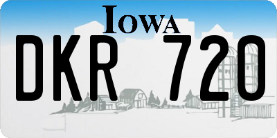 IA license plate DKR720