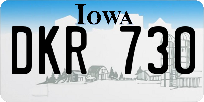 IA license plate DKR730