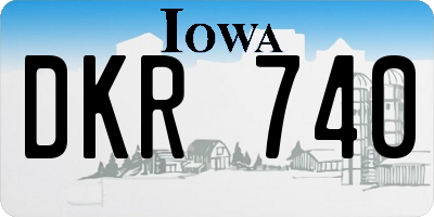 IA license plate DKR740