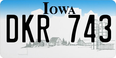 IA license plate DKR743