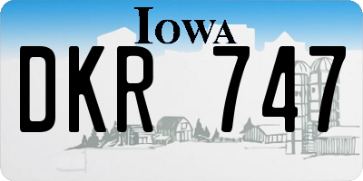 IA license plate DKR747
