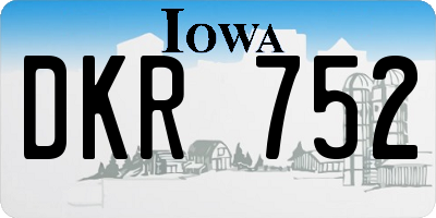 IA license plate DKR752