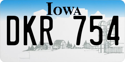 IA license plate DKR754