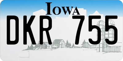 IA license plate DKR755