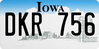IA license plate DKR756