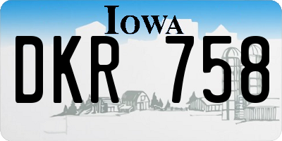 IA license plate DKR758