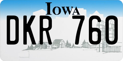 IA license plate DKR760