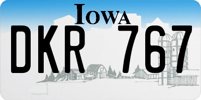 IA license plate DKR767