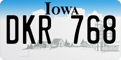 IA license plate DKR768
