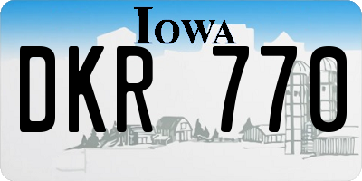 IA license plate DKR770