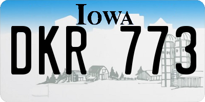 IA license plate DKR773