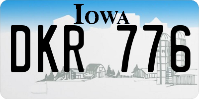 IA license plate DKR776