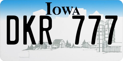 IA license plate DKR777