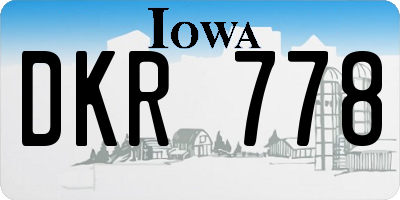 IA license plate DKR778
