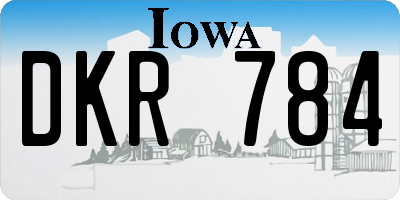 IA license plate DKR784